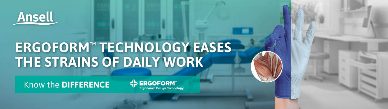 Reduce work fatigue and hand injuries as healthcare professionals performing repetitive hand motions. Ergoform Ergonomic Design Technology