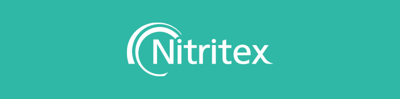 nitratex logo banner in green and grey
