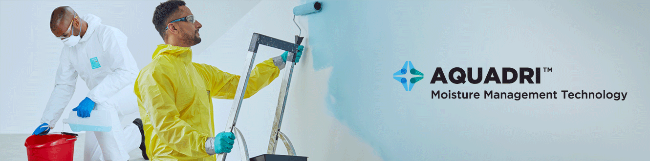 Workers handling chemical wearing Ansell gloves with moisture management technology