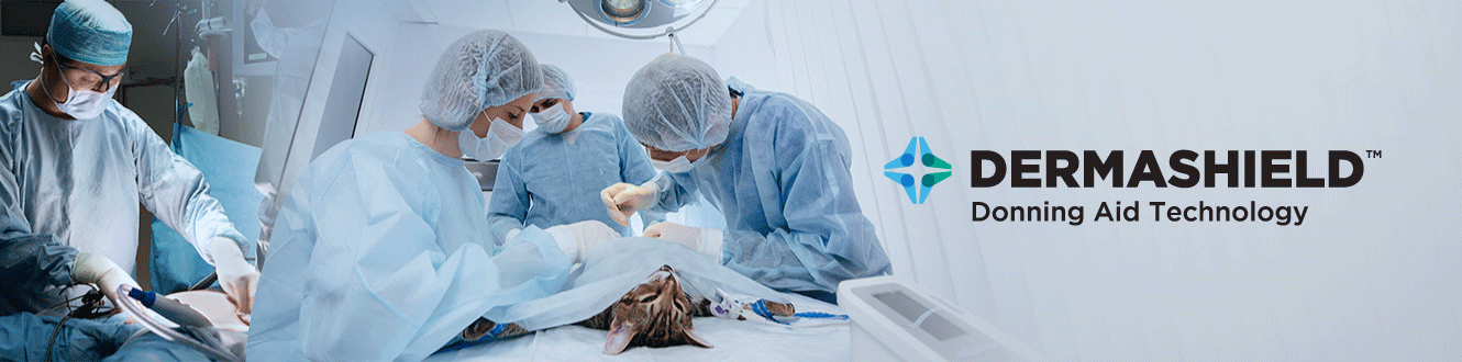 Healthcare professionals wearing Ansell gloves with DERMASHIELD™ Donning Aid Technology for easier donning & better skin protection