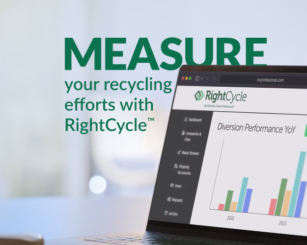 Image of RightCycle recycling program real-time data on how much waste is being recycled