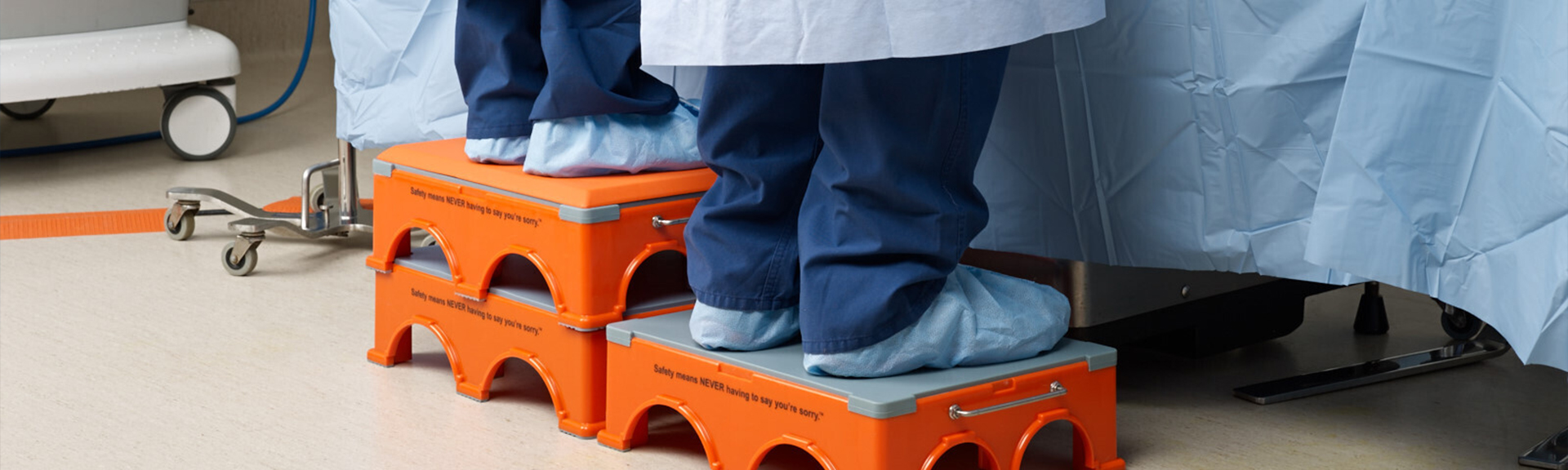 SANDEL Ergo Step Stool Surgery Application OR Staff Standing on Stools