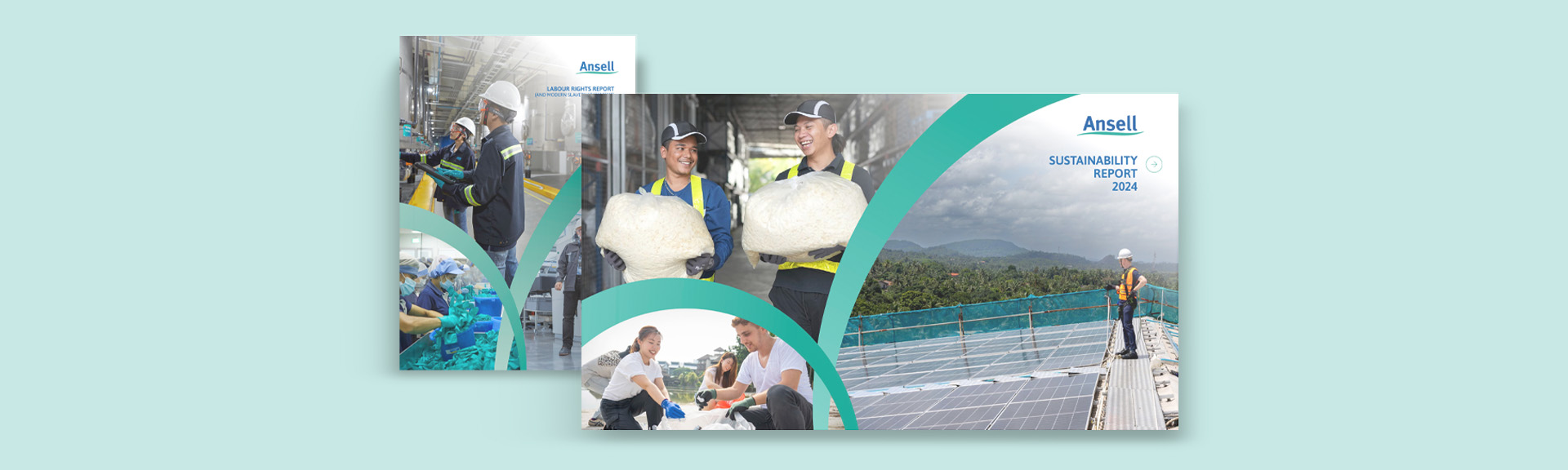 Pages of Ansell Sustainability Report 2024, Labour Right Report 2024 and Modern Slavery Statement 2024