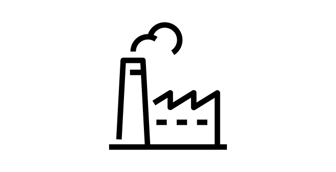 Vector image of a factory representing the app is made for every industry