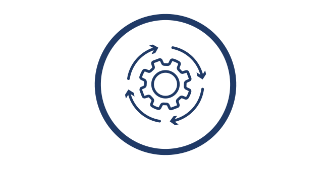 Icon showing minimal disruption during the transition to Kimtech™ PPE through The Apex™ Program’s smooth implementation process.