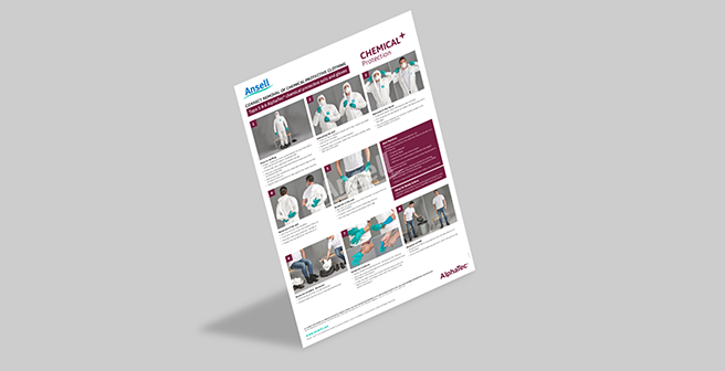 A step-by-step guide on the correct removal of Type 5/6 chemical protective clothing and gloves to prevent contamination.