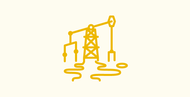 Grahic icon of oil rig possibly in the middle of the sea