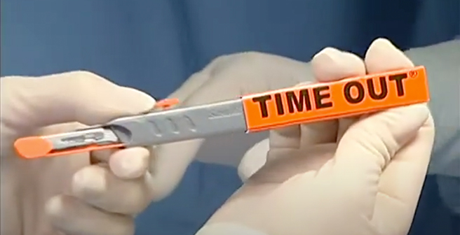 SANDEL® Weighted Safety Scalpels feature a retractable safety shield, ambidextrous design, and color-coded blades.