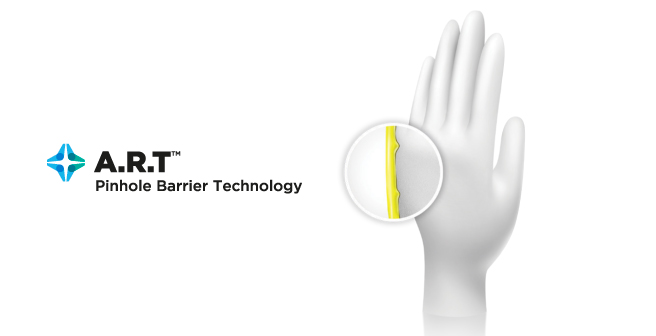 Image of Ansell's proprietary technology that go into its non-latex gloves, latex surgical gloves and more to eliminate possible defects