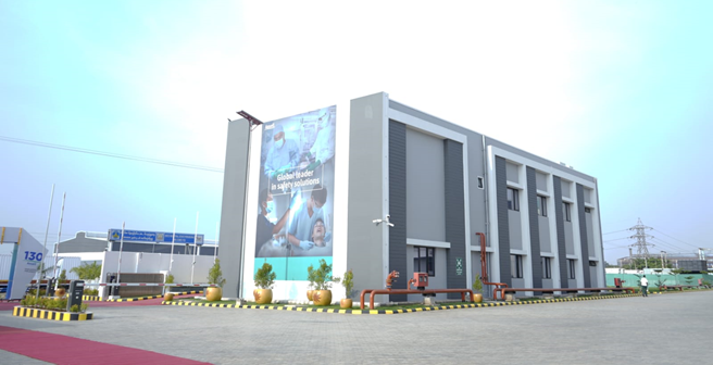 Landscape image of main building near entrance of Ansell Kovai in Tamil Nadu, India