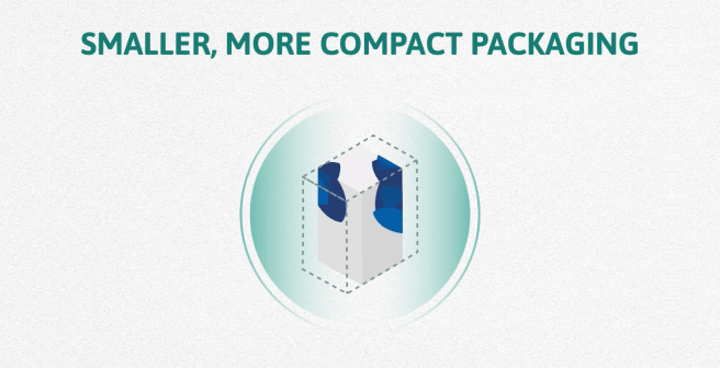 Video of how SMART Pack™ is a smart space saver thanks to its compact packaging and materials used