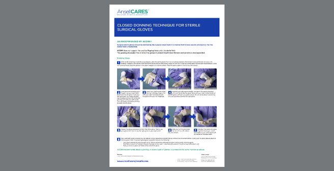 DONNING STERILE GLOVES