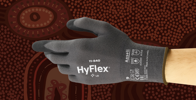Ansell HyFlex 11-840 industrial glove offering superior grip and abrasion resistance for tough jobs.