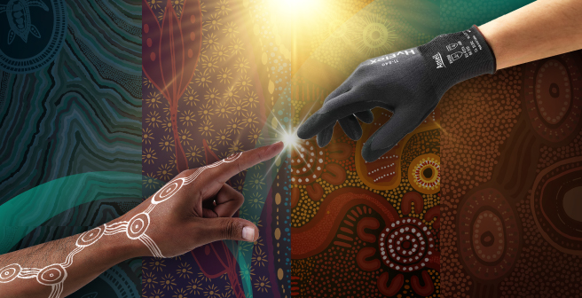 Kristina Taylor’s artwork featured on Ansell Indigenous glove packaging