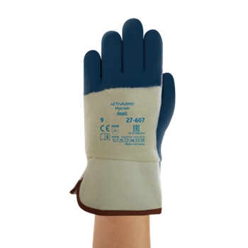 Azul Ansell 27-810/10 Hycron Repelente al aceite guante bolsa de 12 pares Protección mecánica Tamaño 10