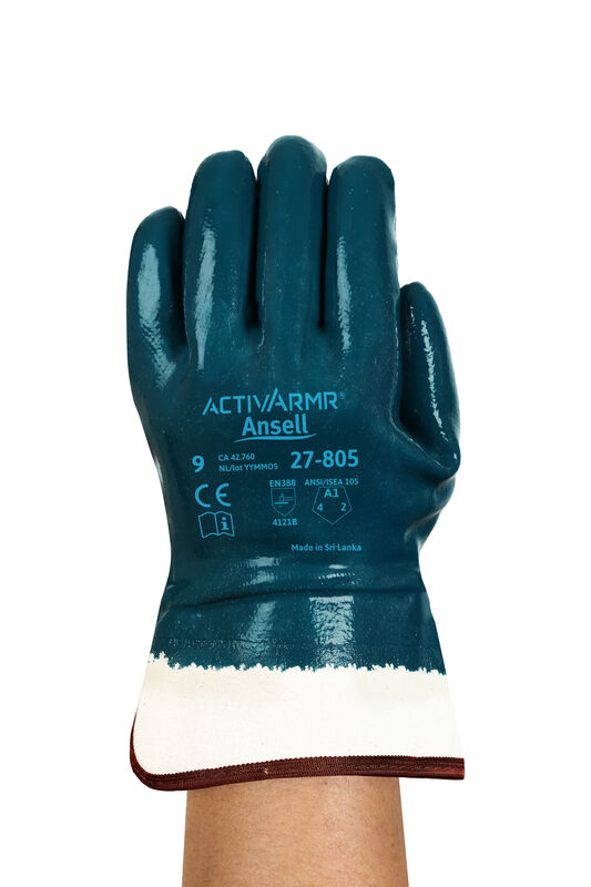 ActivArmr® Hycron® 27-805 Heavy-duty nitrile-coated gloves with a jersey liner, for robust all-round hand protection