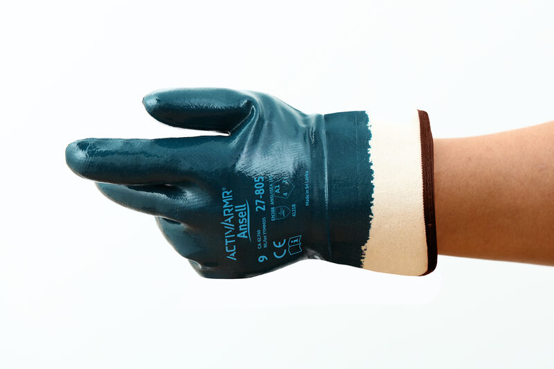ActivArmr® Hycron® 27-805 Heavy-duty nitrile-coated gloves with a jersey liner, for robust all-round hand protection
