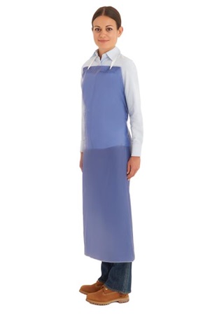 Pack of 12 ANSELL CPP 56-015 Strong Vinyl Blue Disposable 35" W x 40" L APRONS 