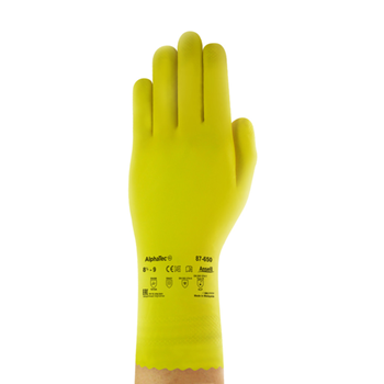 gelb Ansell 87-650 Gr.6,5-7 Latex Handschuh Universal Plus Paar 12er PACK 