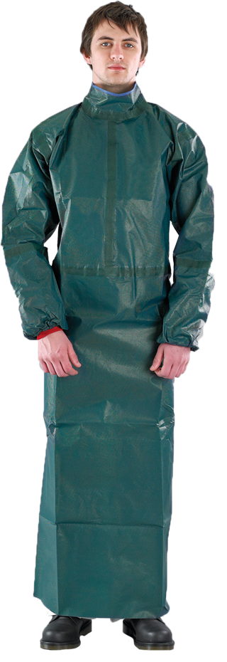 AlphaTec® 4000 Apron with Sleeves Ultrasonically Welded & Taped - Model 215