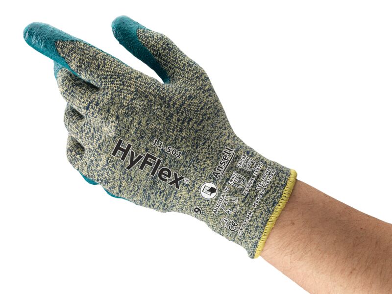HyFlex® 11-501 Ergonomically designed cut-resistant gloves, providing comfort and dexterity