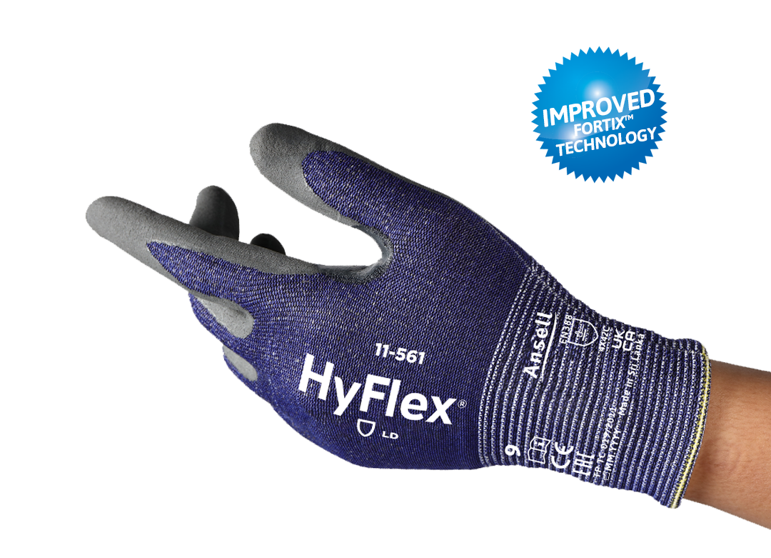 HyFlex® 11-561 Our lightest EN ISO CUT C & ANSI/ISEA 105-2024 CUT A3 glove* offering 2 times greater cut resistance*