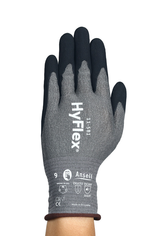 HyFlex® 11-581 Our lightest EN ISO CUT F &amp; ANSI/ISEA CUT A6 glove* offering 6 times greater cut resistance*