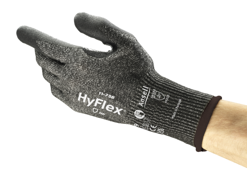 HyFlex® 11-738 Highly durable cut-resistant gloves, with strong blended fibers and reinforced thumb crotch