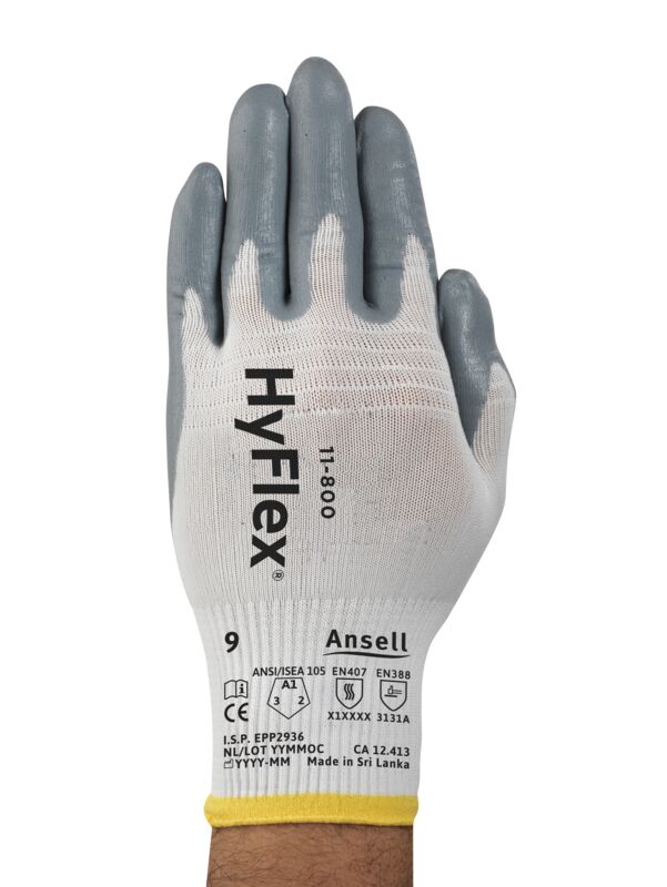 HyFlex® 11-800 Industrial gloves with 30% greater breathability, providing all-day comfort and protection