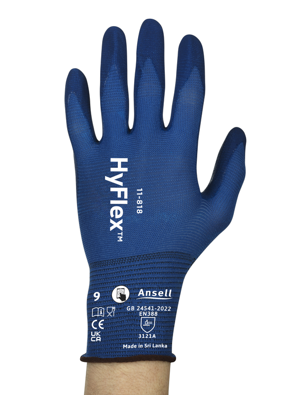 HyFlex® 11-818 Ultralight multi-purpose gloves, designed for comfortable, tactile handling
