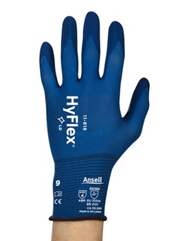 protection mécanique Bleu foncé Pack de 12 Taille 6 Ansell HyFlex 11-818 Gants pour usages multiples 