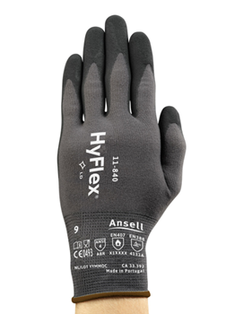 Ansell Hyflex 11-840 Micro-Foam Nitrile Coated Gloves Set of 6 Size 10 