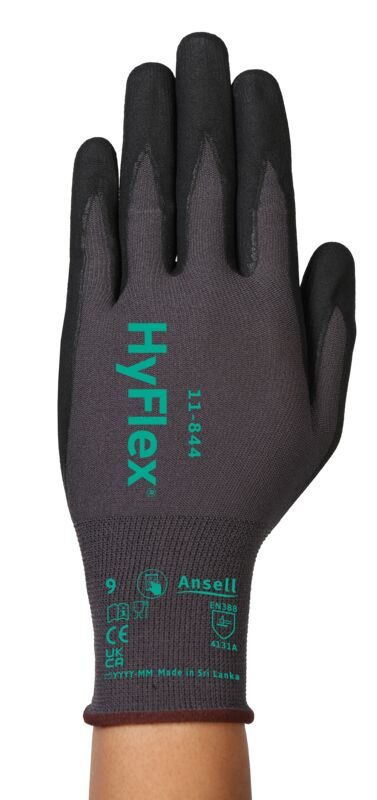 HyFlex 11-844 Ultra-breathable gloves - made up to 30% thinner* for second-skin feel and precision handling