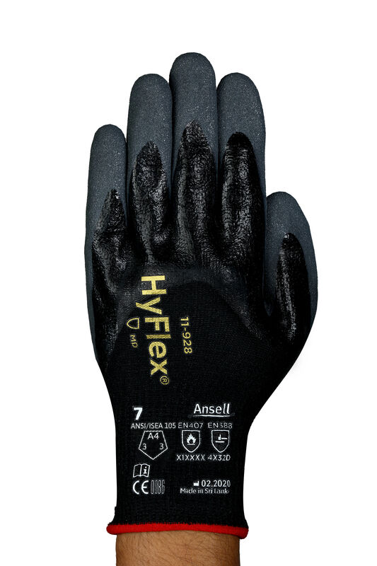 HyFlex® 11-928 Protective gloves with superior grip, ensuring cut and oil resistance