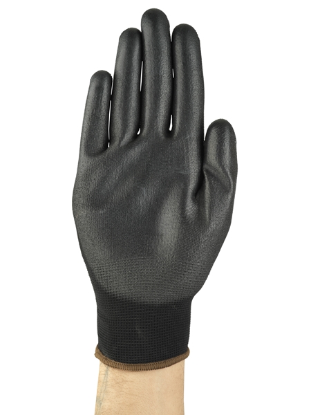HyFlex® 48-101 Black PU-coated multi-purpose gloves, designed for comfortable light-duty handling