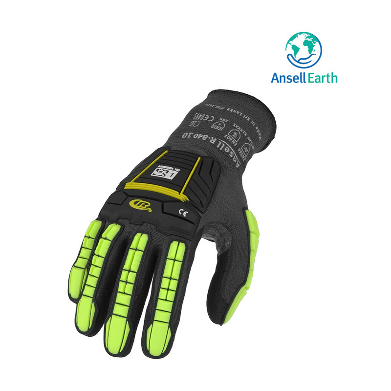 RINGERS® R840 Light-duty knit gloves with nitrile-coated palms and TPR impact protection