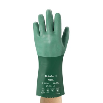 ANSELL 38-612 Chemical Resistant Glove,4/8 mil,Sz 8,PR 