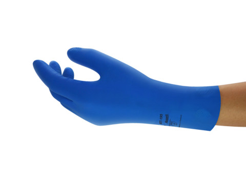 1 Pair Ansell Versatouch AlphaTec 87-195 Flocklined Latex Gloves Blue