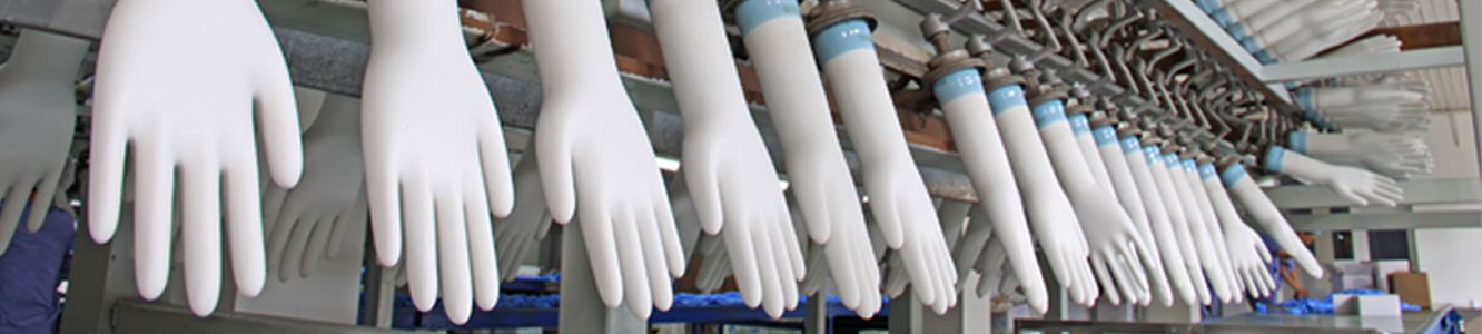 Manufacturing disposable gloves has several stages outlined in this article, including hand formers becoming rinsed in acid. 